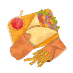 hand drawn shawarma illustration